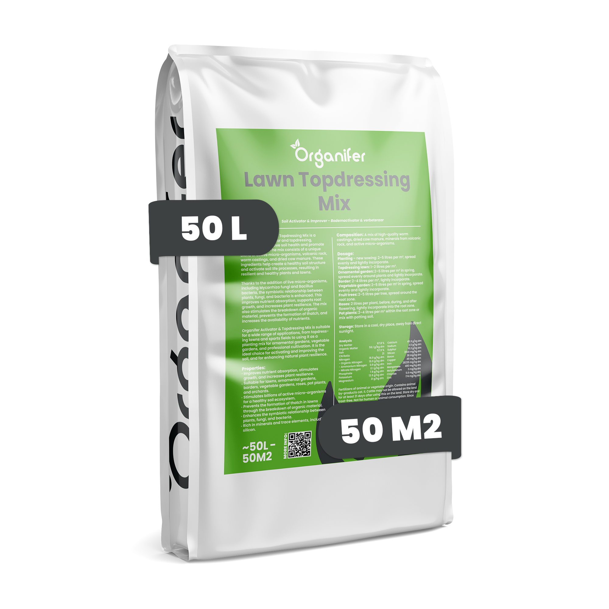 50L Lawn topdressing mix labels