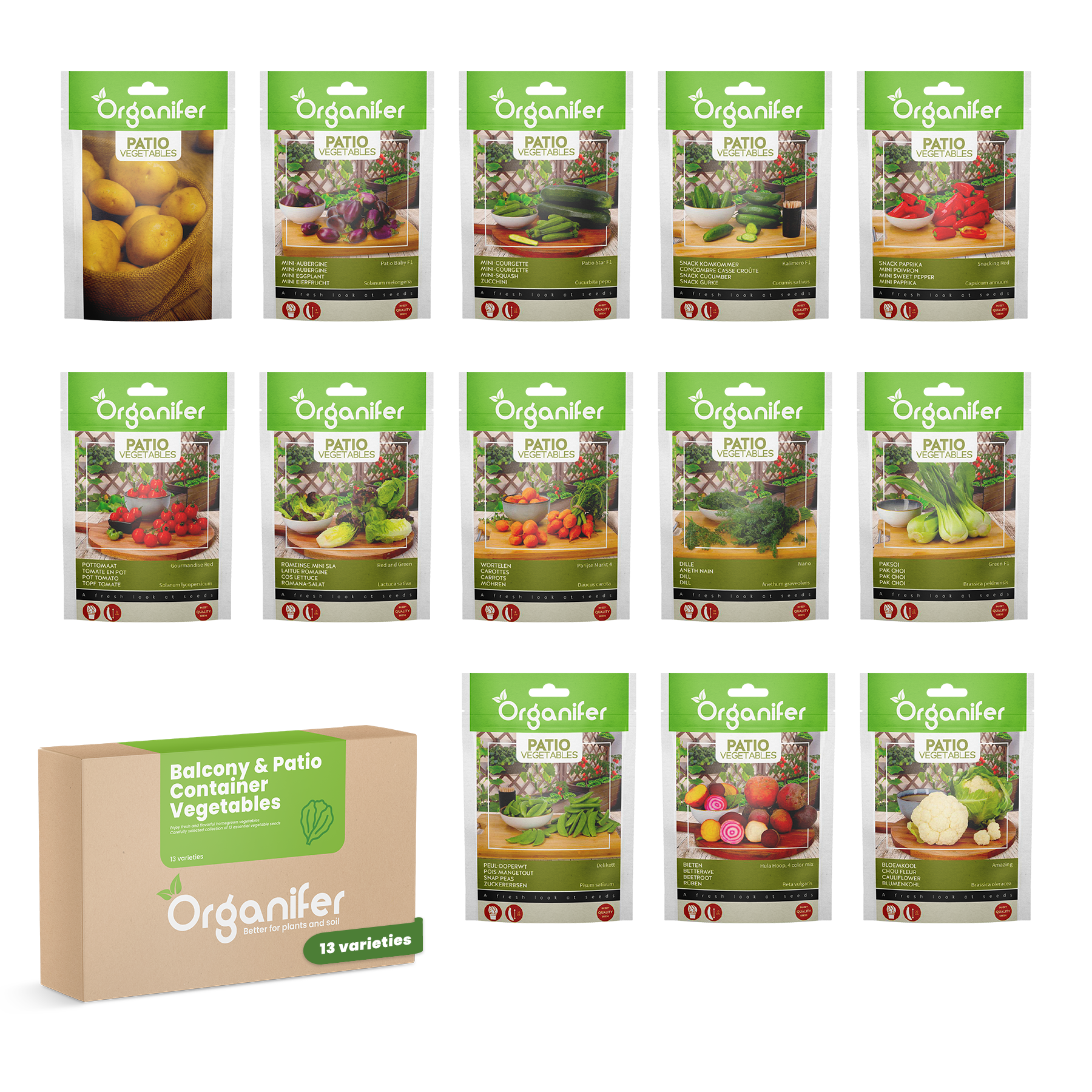 8719958991422 Balcony & Patio Container Vegetables - 13 Varieties labels