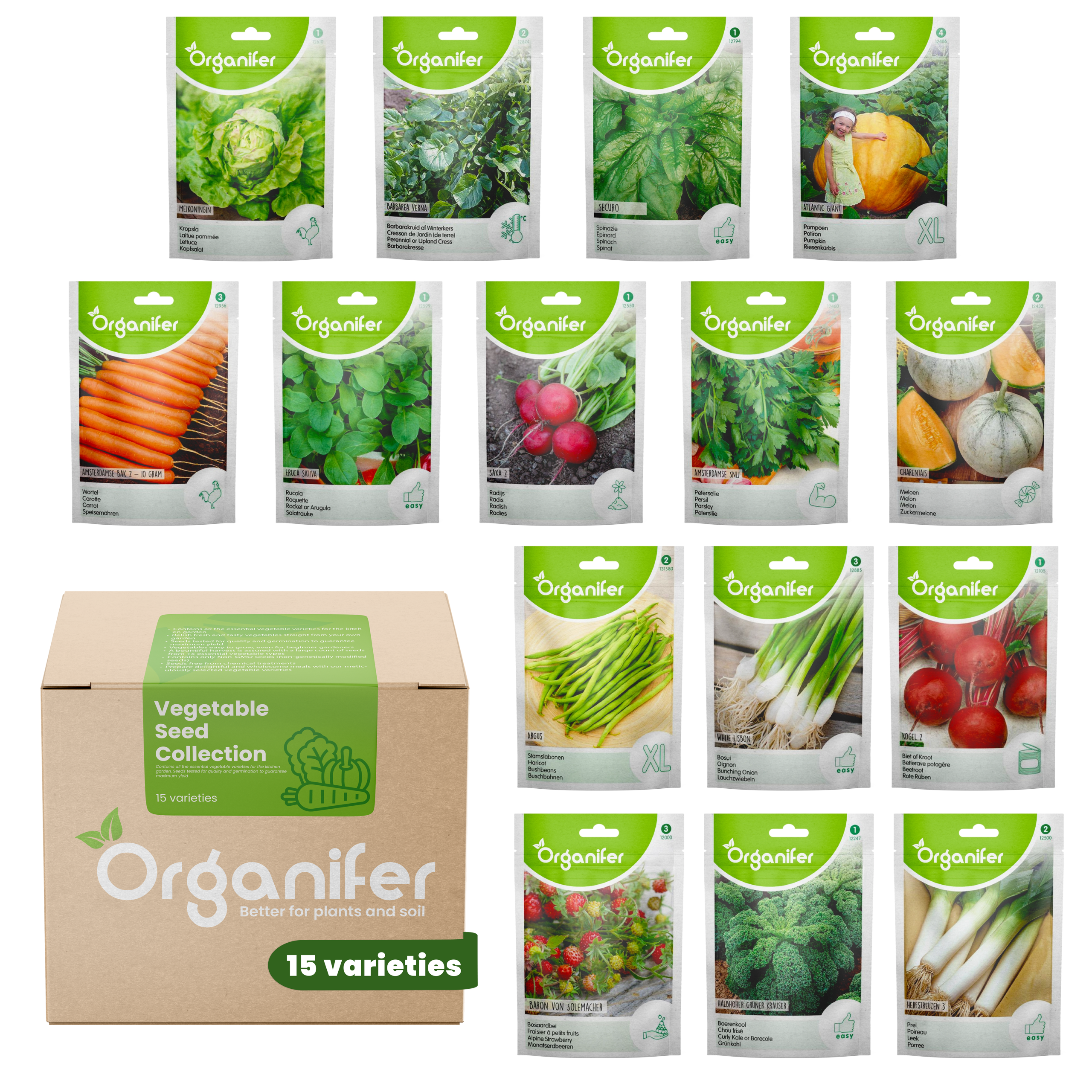 8719958993433 Vegetable Seed Collection – 15 Essential Varieties label