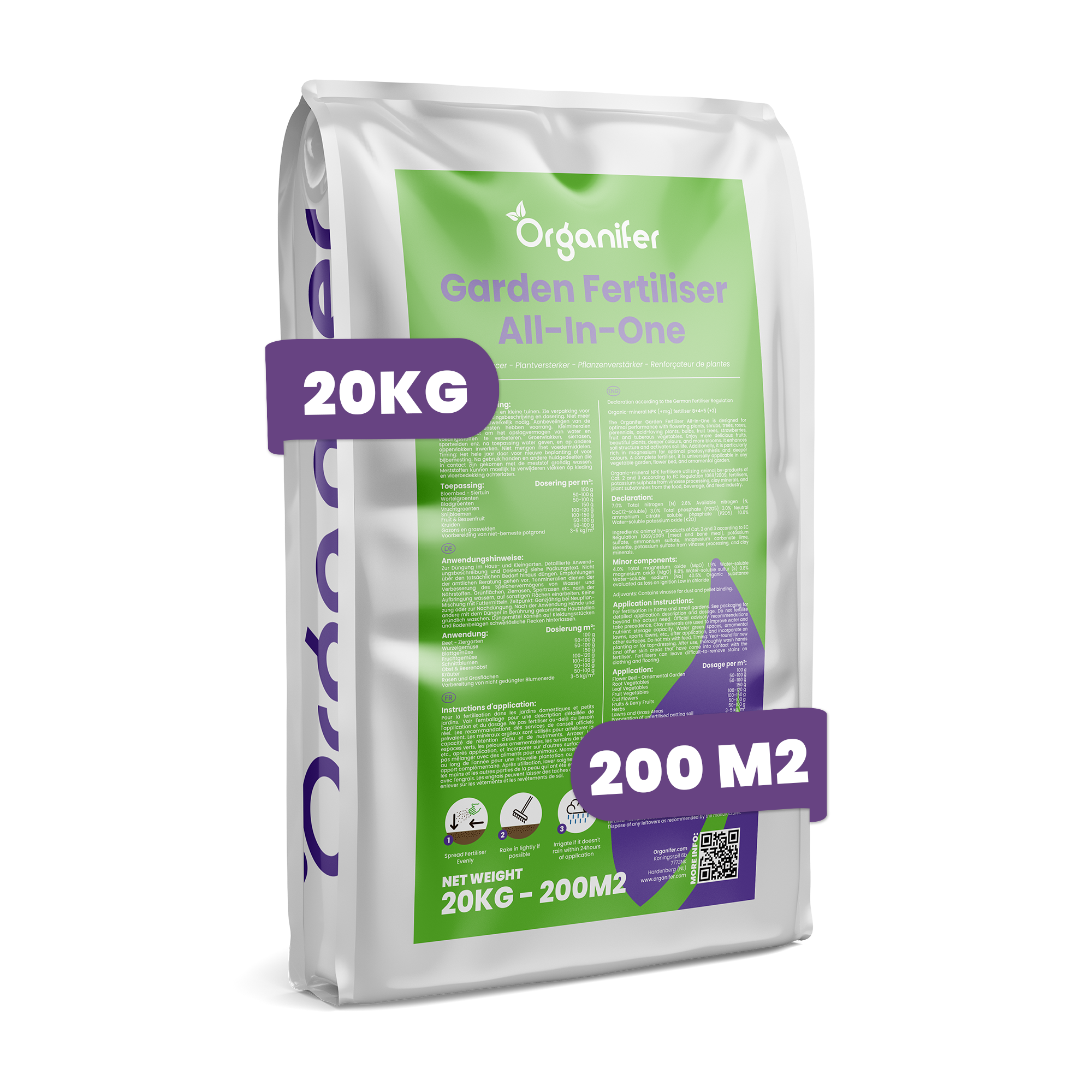 8719958999596 Garden Fertiliser All-In-One (20 kg - for 200 m2) labels