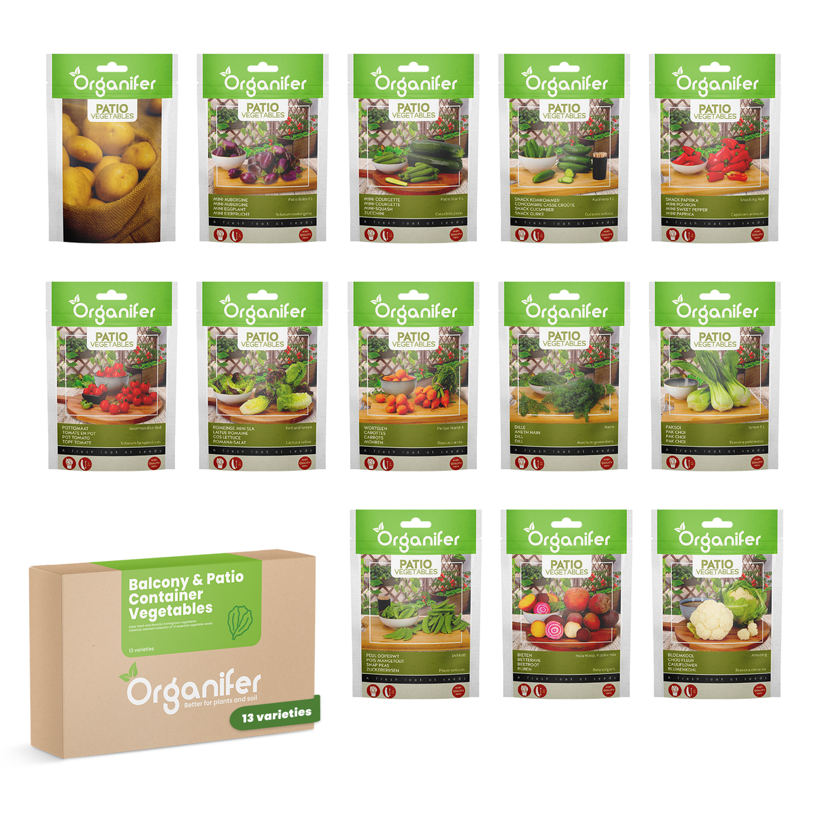 8719958991422 Balcony & Patio Container Vegetables - 13 Varieties labels