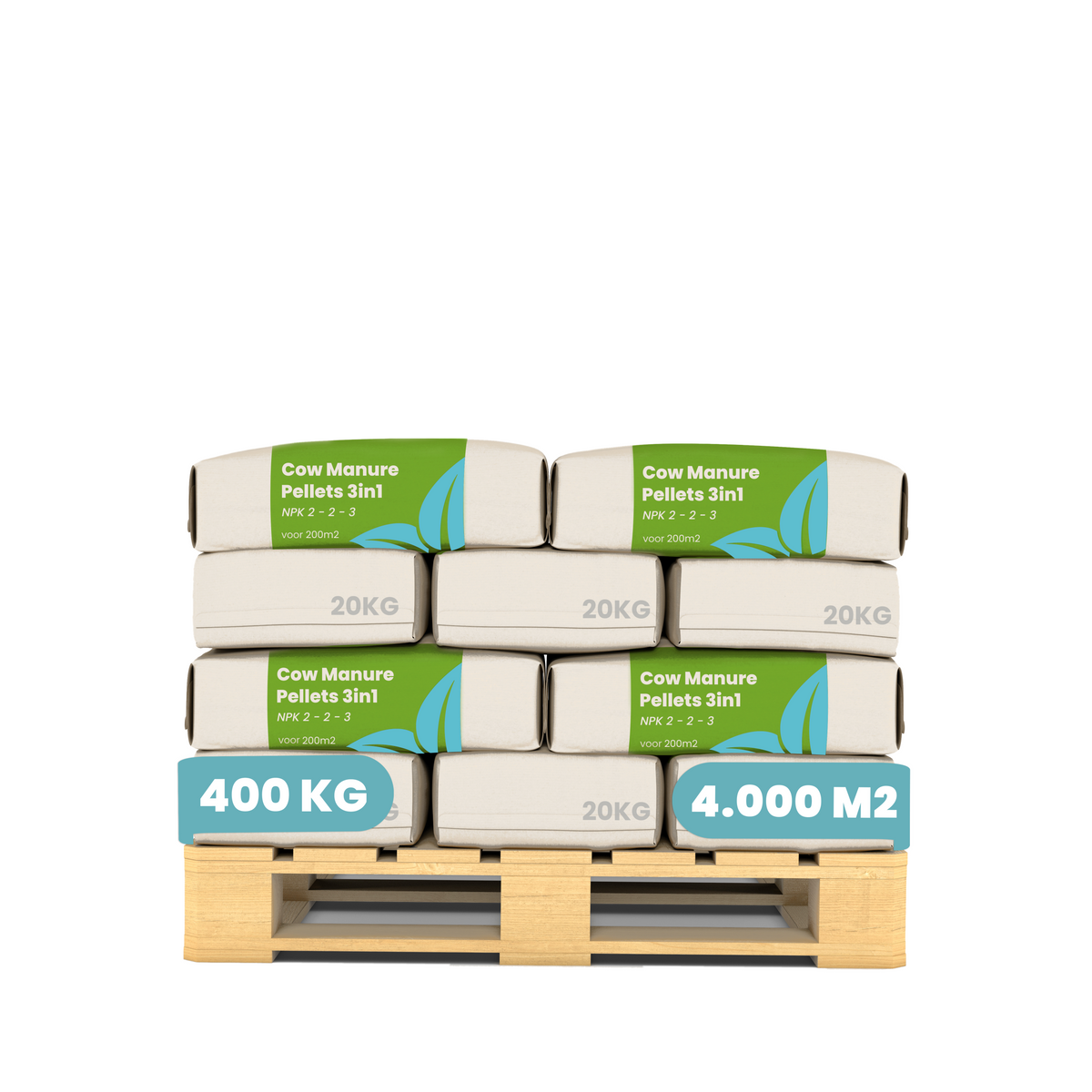 8719958213890_Cow Manure Pellets 3in1 (20x = 400 kg - for 4.000 m2) Labels