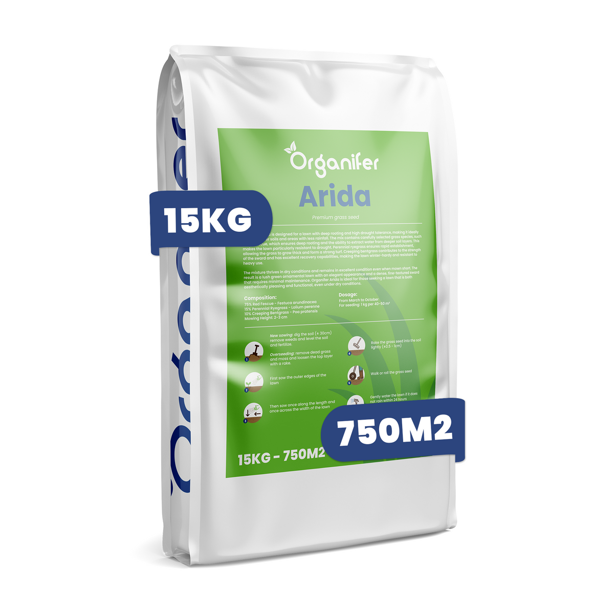 Arida Drought Resistant Lawn 15kg labels