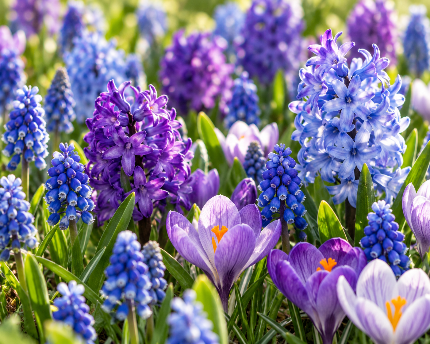 175 bulbos de flores en colores fríos