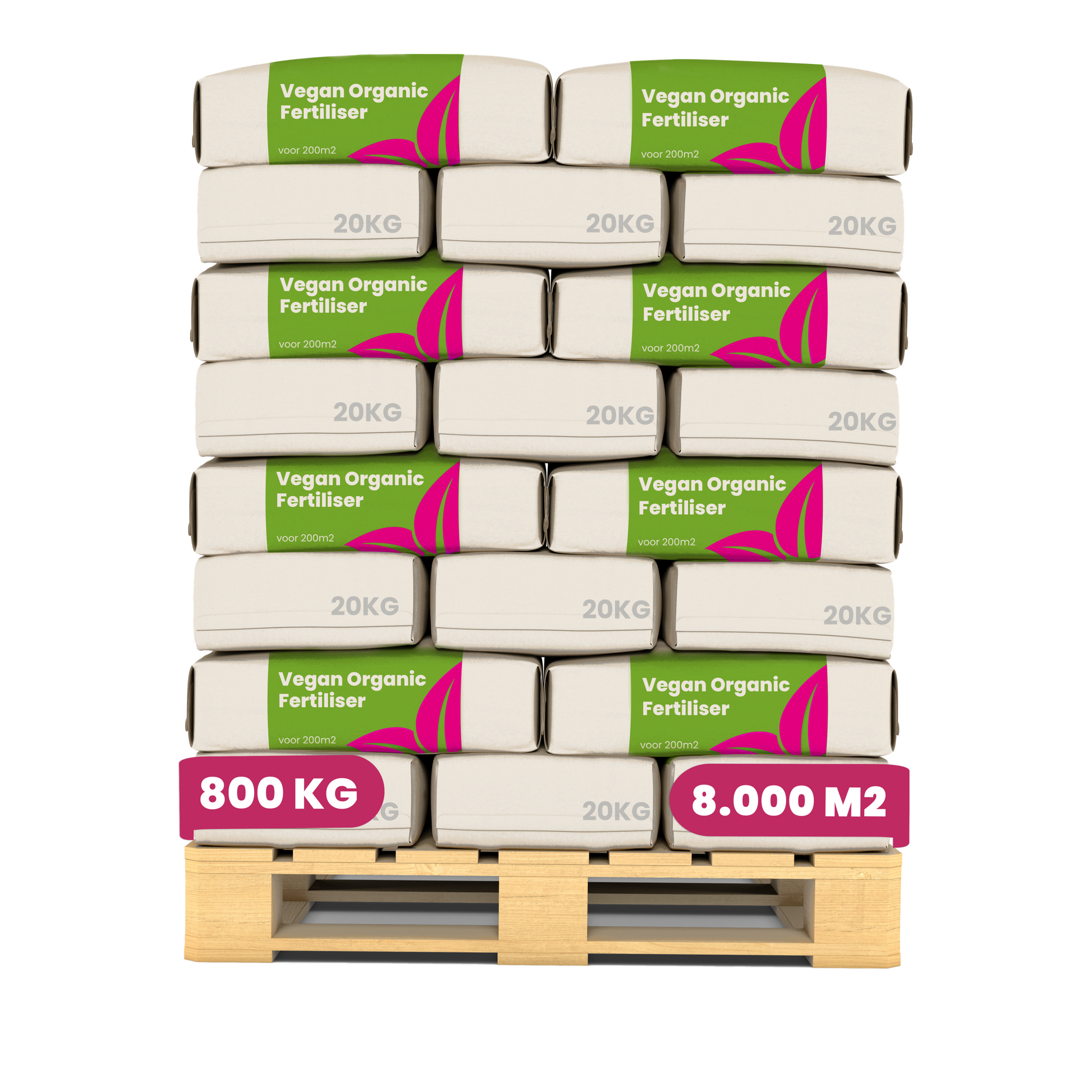 8719958999442 Vegan Plant-based Fertiliser (40x = 800 kg - for 8.000 m2) Labels