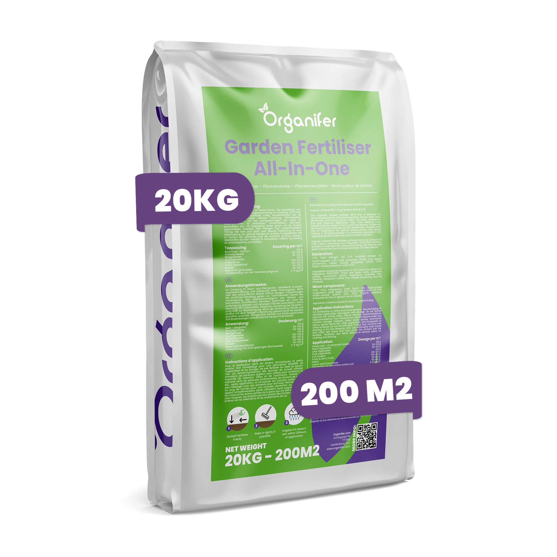 8719958999596 Garden Fertiliser All-In-One (20 kg - for 200 m2) labels