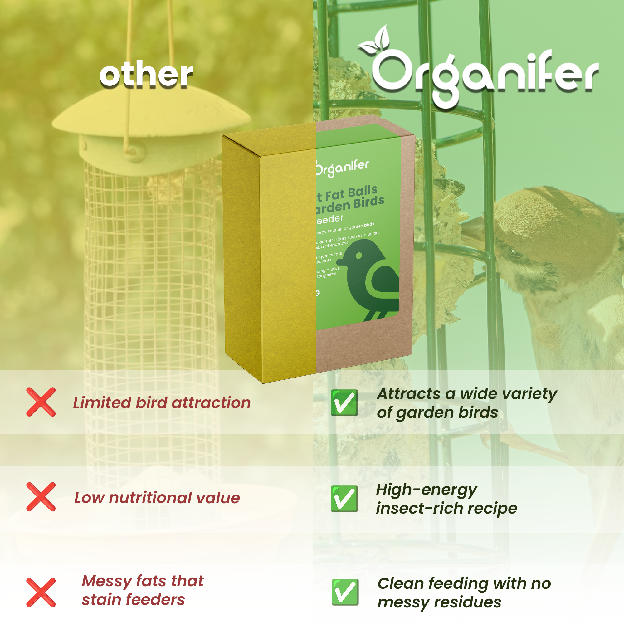 Insect balls for garden birds compare english