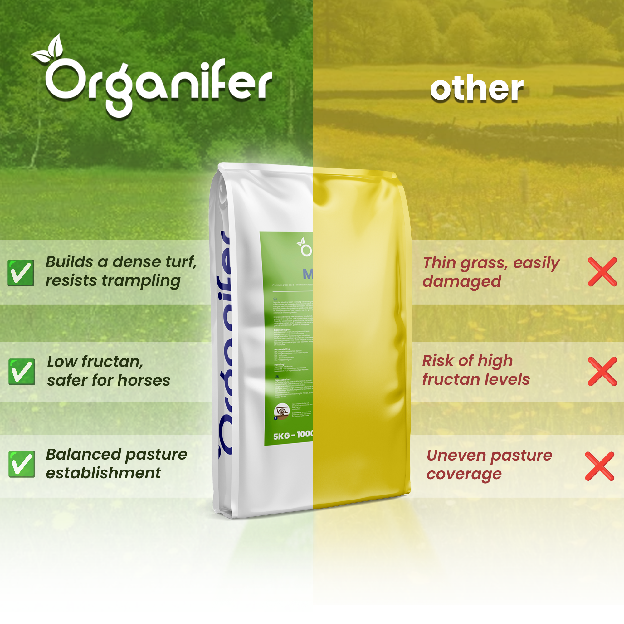 Pasture Grass Seed Meadow comparison