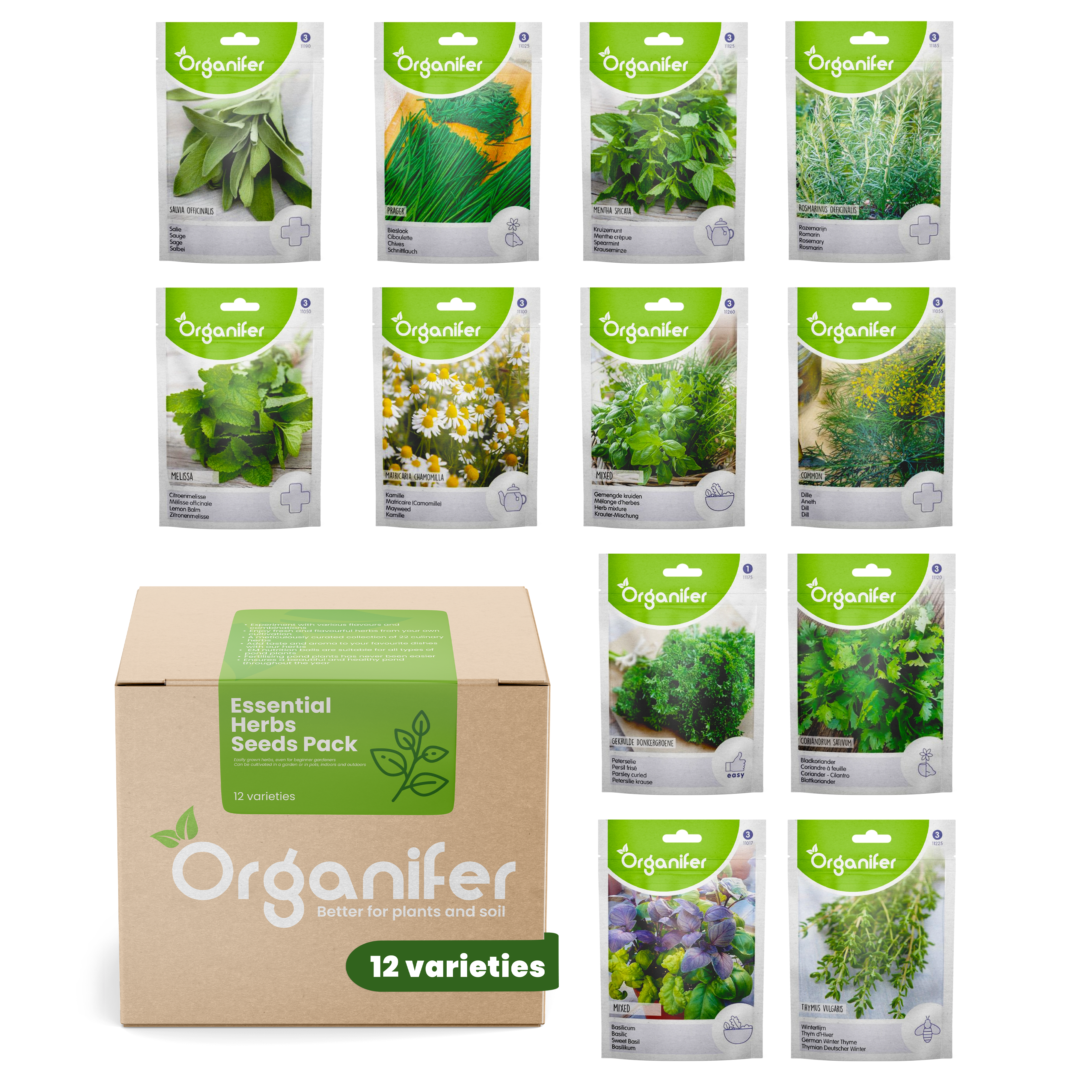 Essential Herbs Package with 12 varieties from Organifer