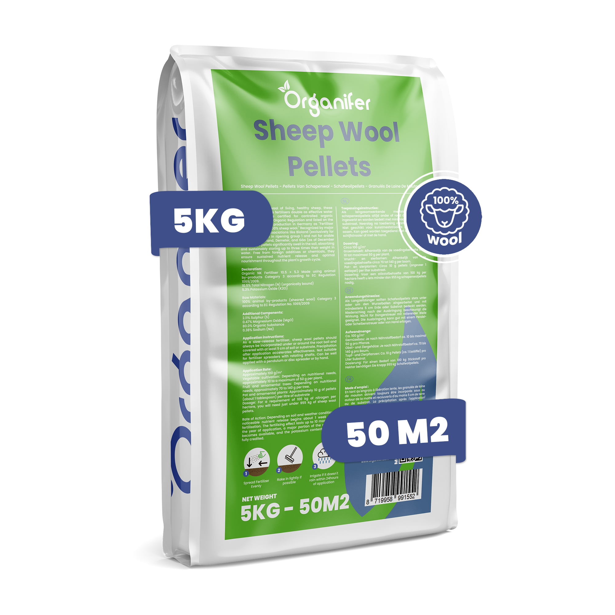5kg sheep wool 8719958991552 labels